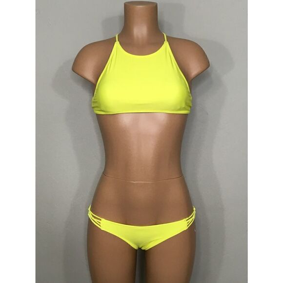 New. Volcom yellow Strappy bikini. - Picture 2 of 7